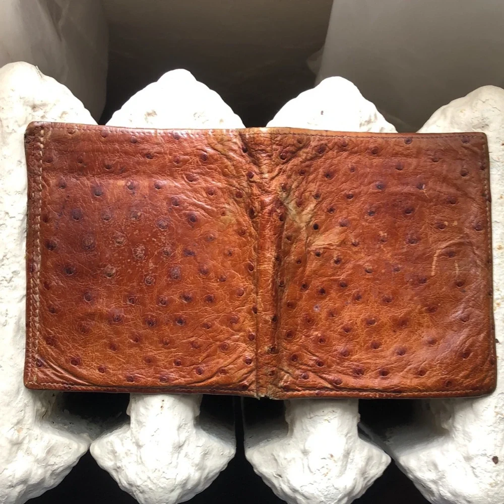 Vintage Bosca ostrich wallet billfold
